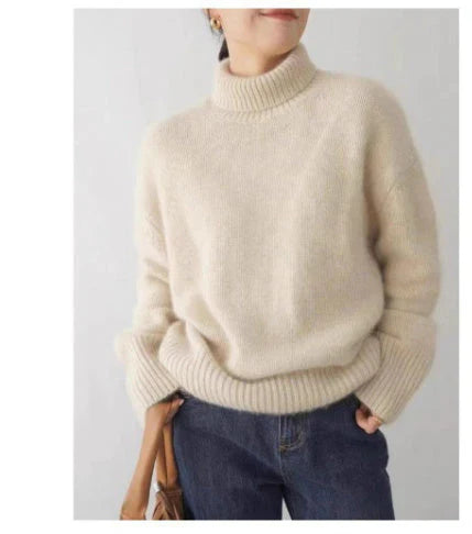 Amelia Cashmere Turtleneck Top - Luxurious Black or White 5