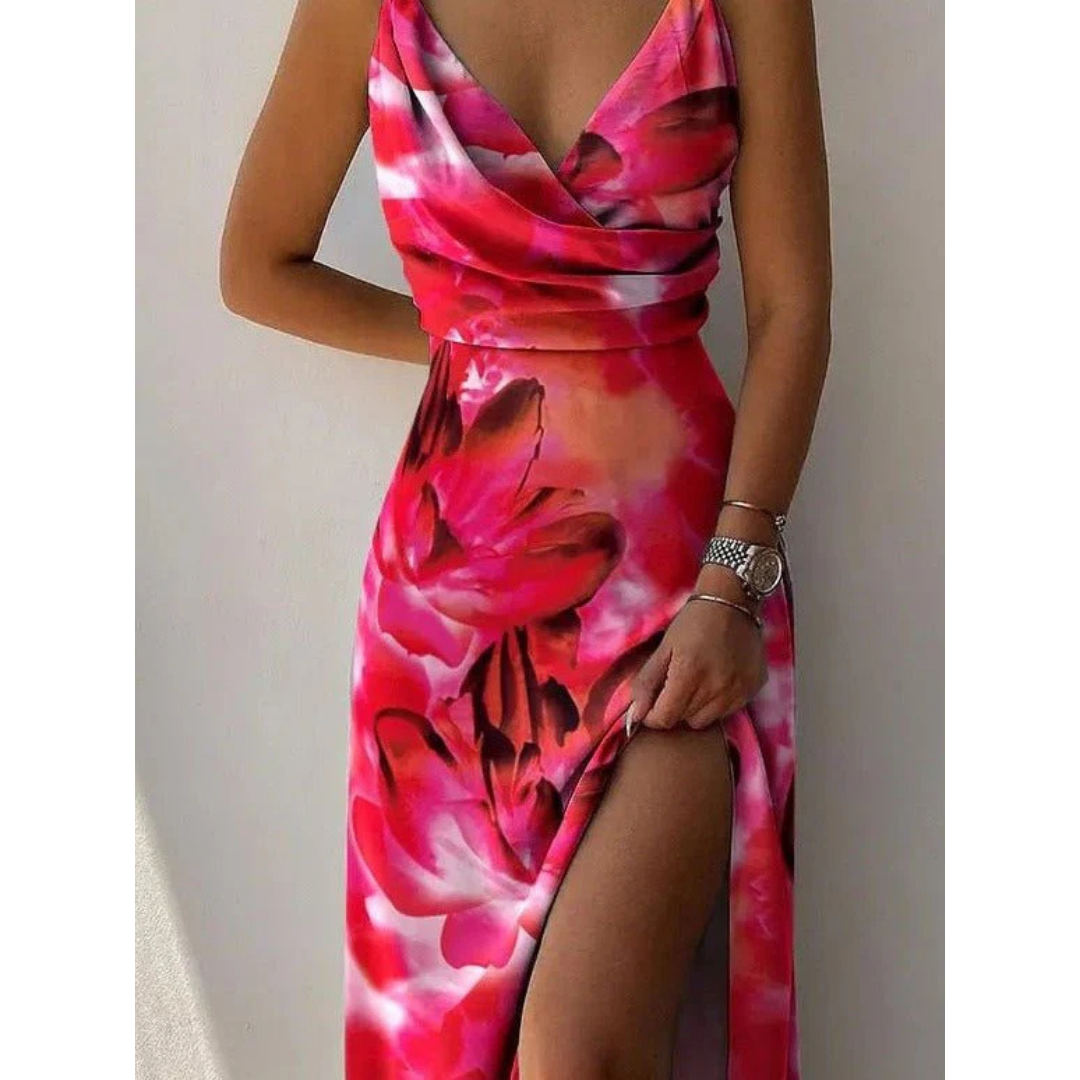 Chic Floral Wrap Maxi Dress for Women - Summer Dresses 0