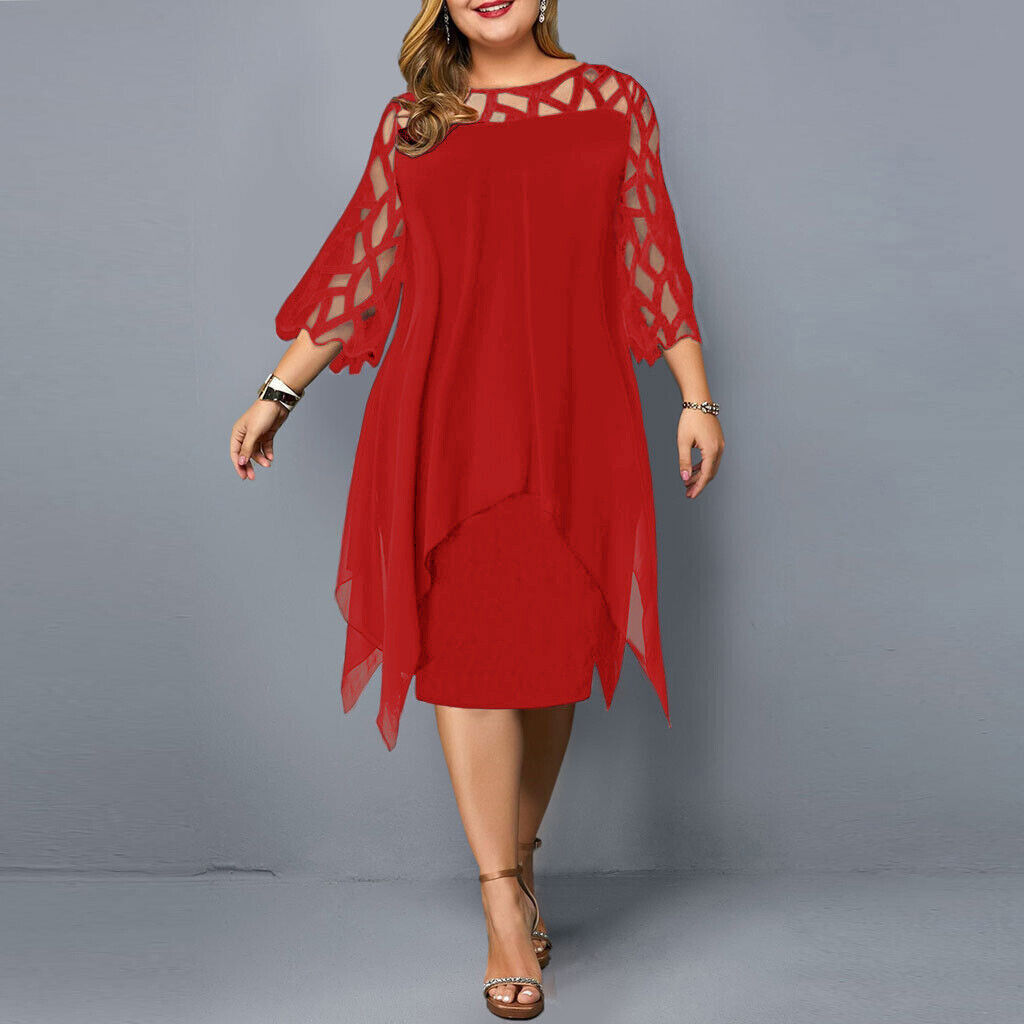 Chic Plus-Size Women's Black Midi Dress for Summer Elegance 10