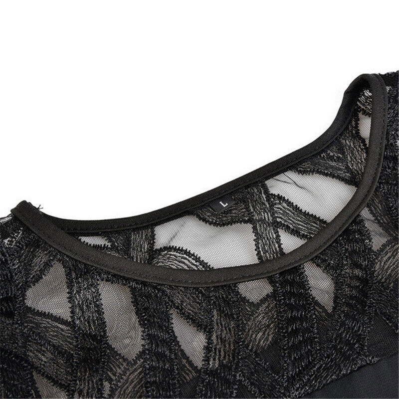 Chic Plus-Size Women's Black Midi Dress for Summer Elegance 2