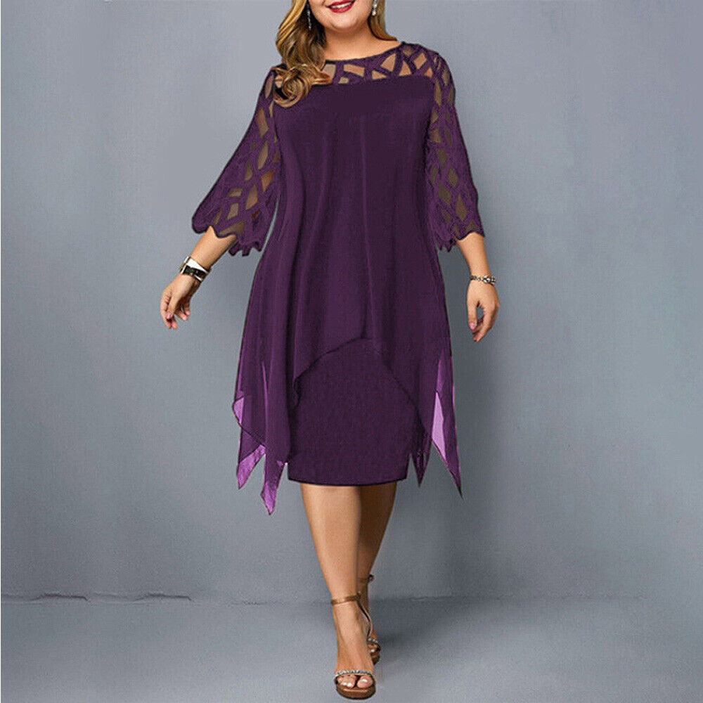 Chic Plus-Size Women's Black Midi Dress for Summer Elegance 5
