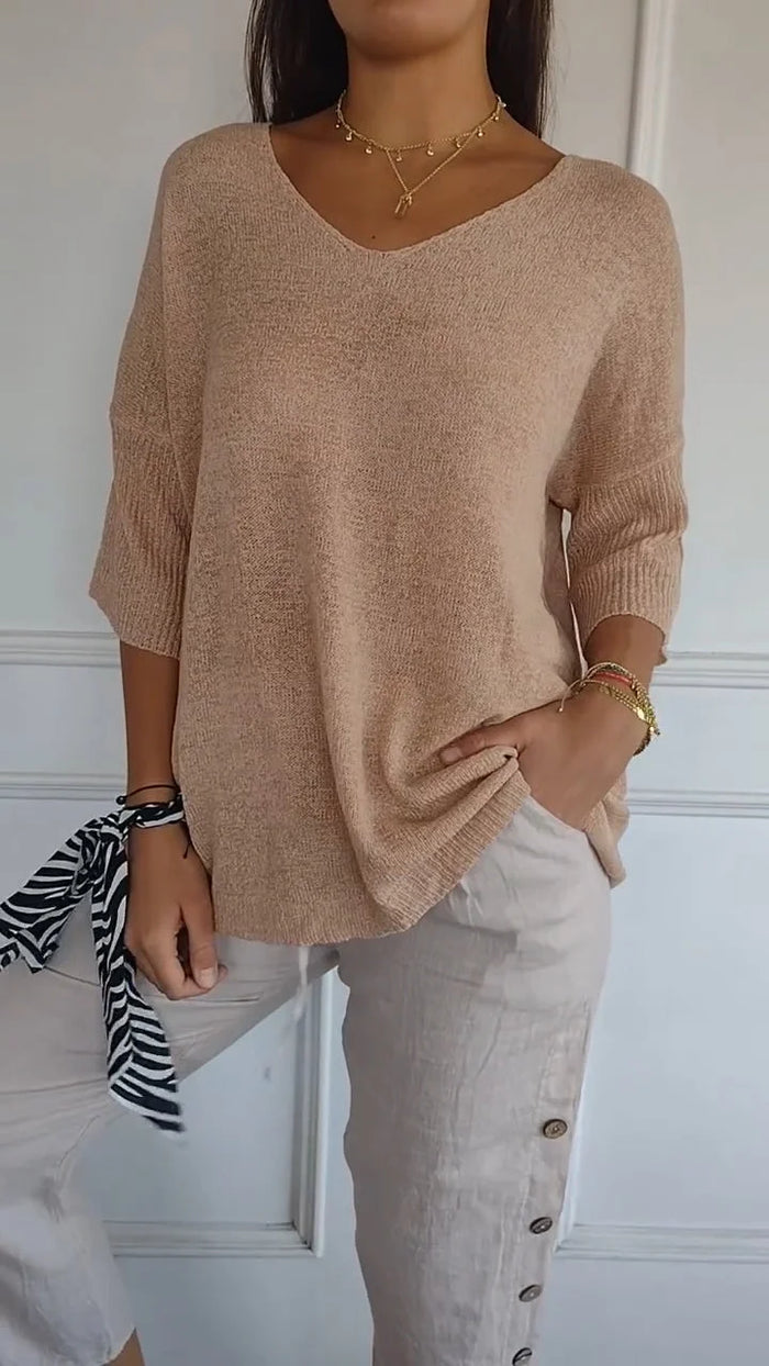 Chic Women's V-Neck Blouse - Stylish Going Out Top 2