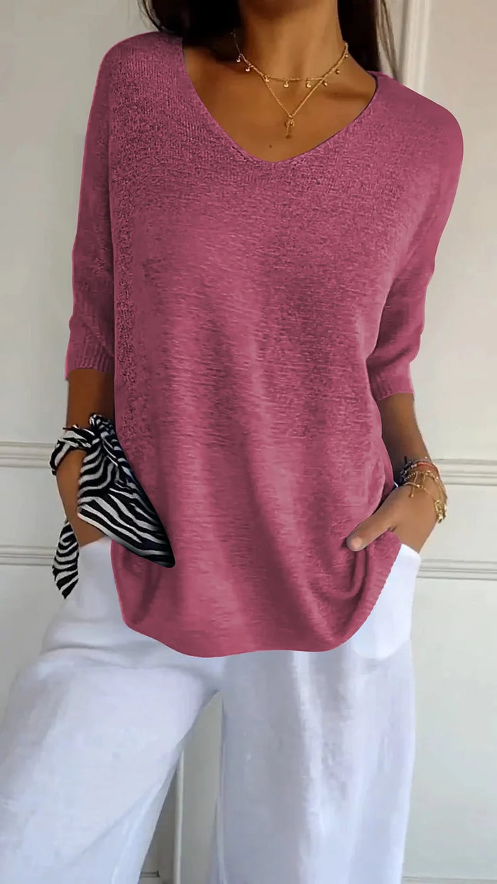 Chic Women's V-Neck Blouse - Stylish Going Out Top 3
