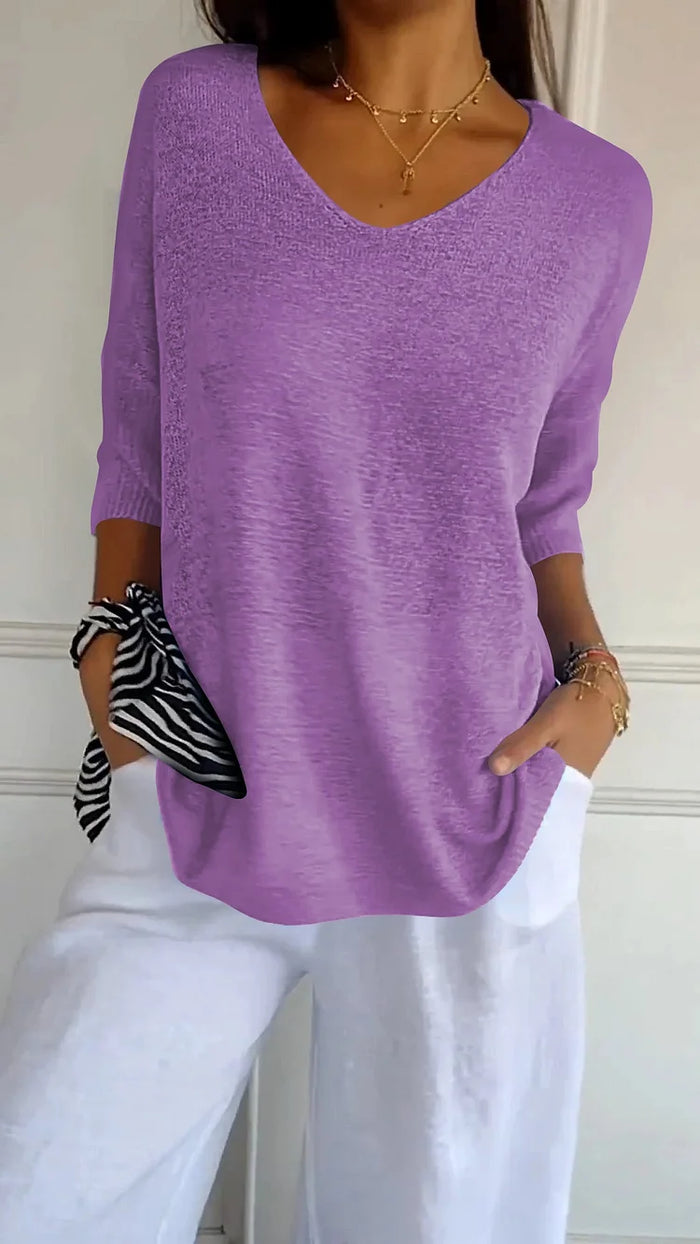 Chic Women's V-Neck Blouse - Stylish Going Out Top 4