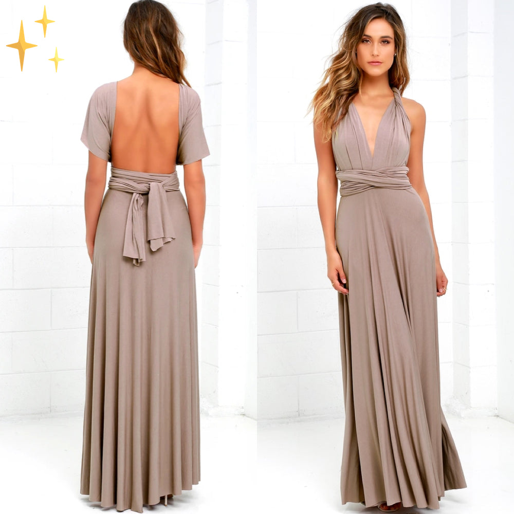 Elegant Back-Free Maxi Evening Dress - Semi Formal Gown for Women 2