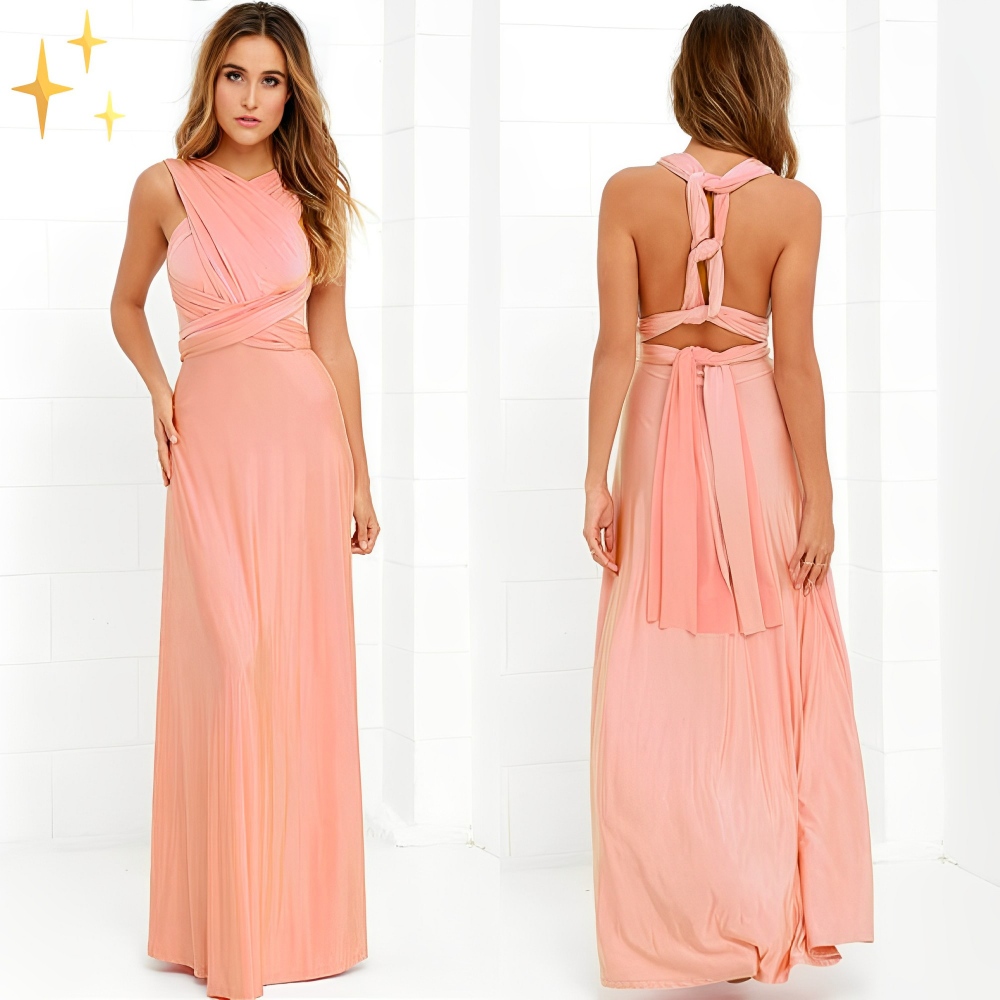 Elegant Back-Free Maxi Evening Dress - Semi Formal Gown for Women 4