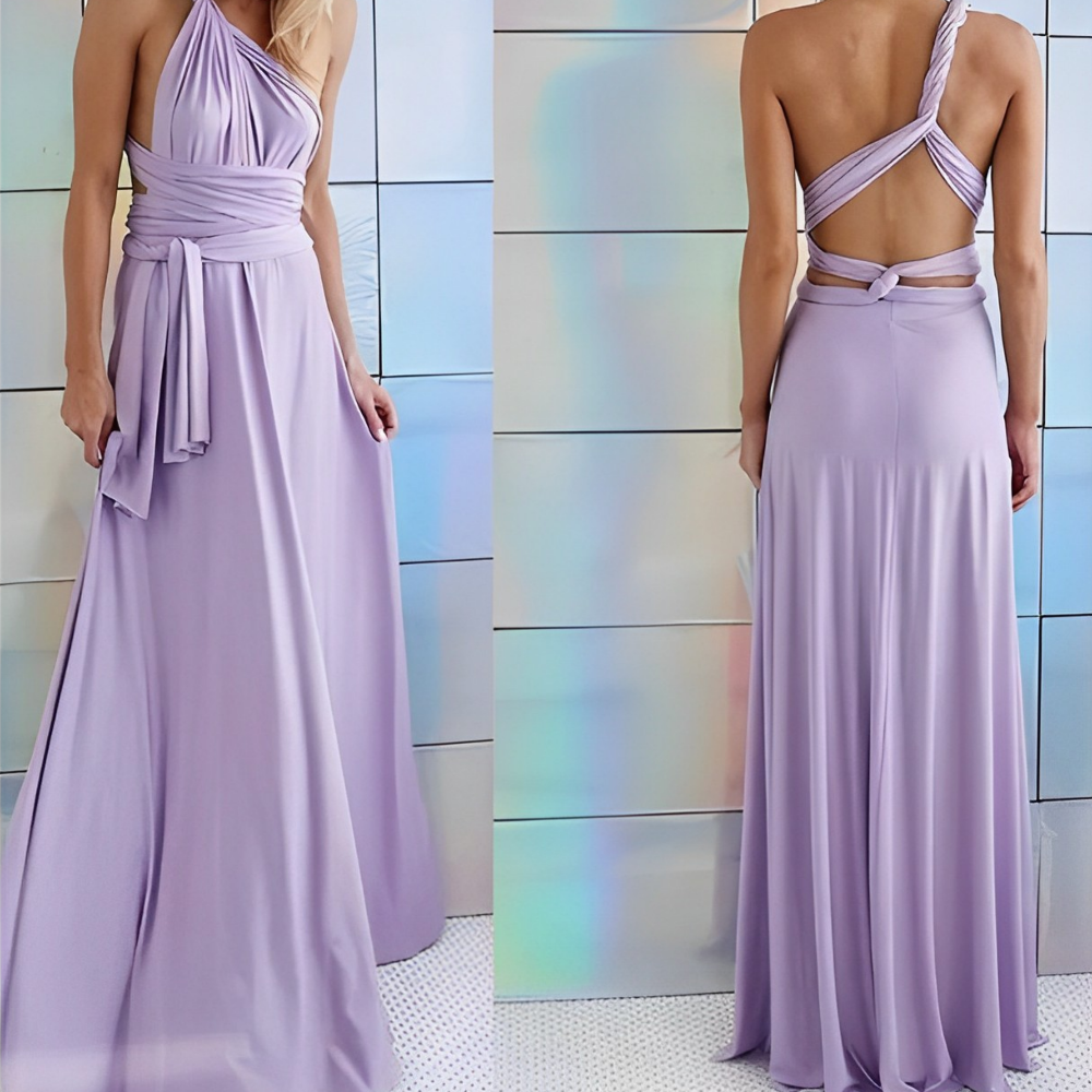Elegant Back-Free Maxi Evening Dress - Semi Formal Gown for Women 6