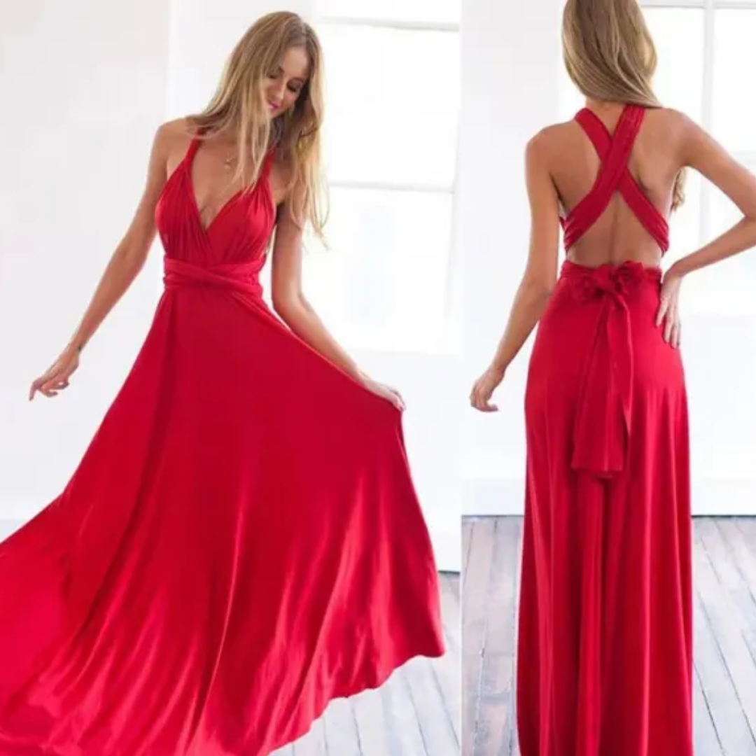 Elegant Back-Free Maxi Evening Dress - Semi Formal Gown for Women 9
