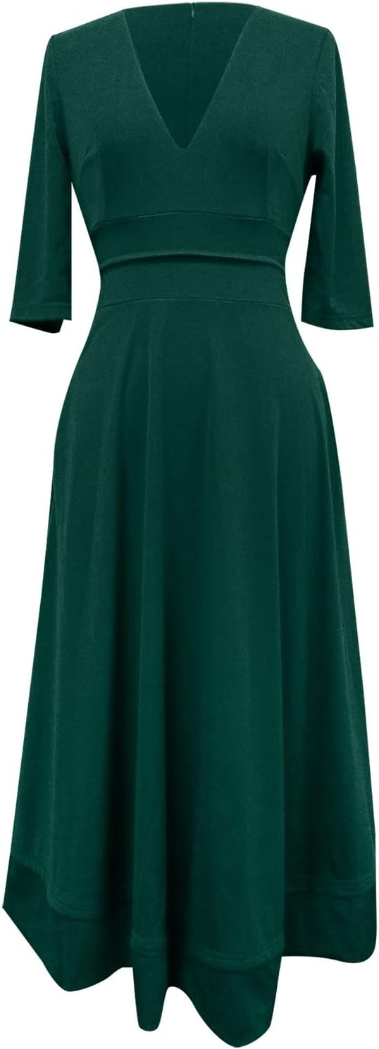 Elegant Black Midi Evening Dress - Formal Wedding Guest Gown 10