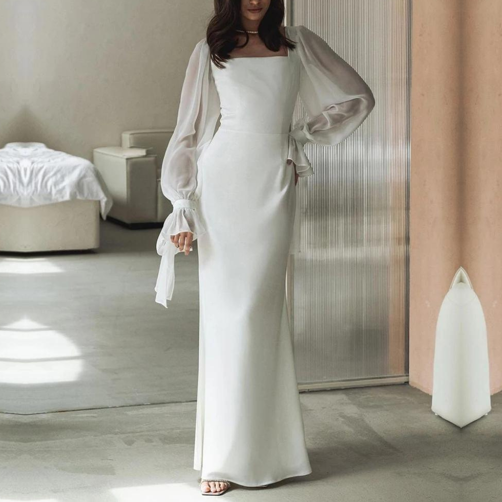 Elegant Long-Sleeved Women's Maxi Dress for Formal Events 1
