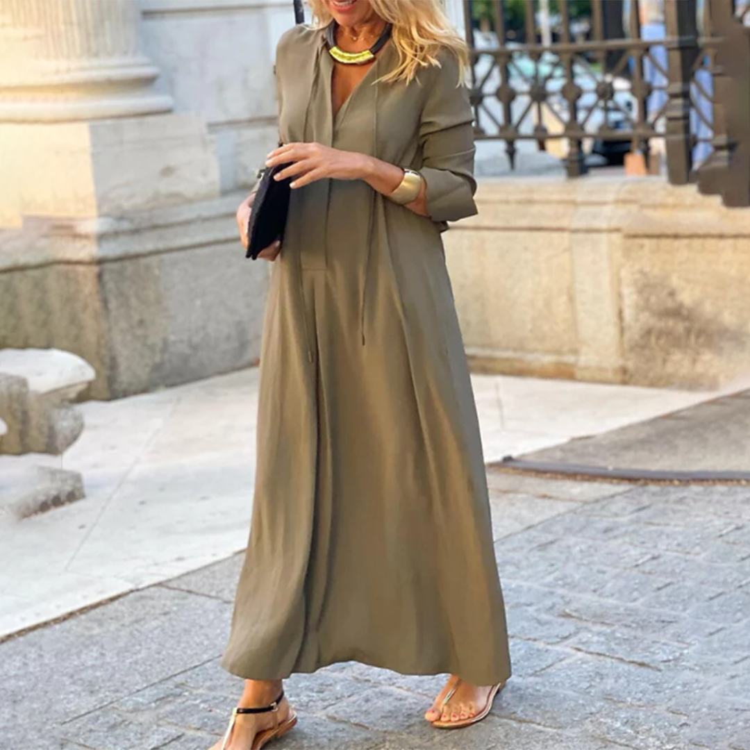 Elegant Maxi Dress with 3/4 Sleeves for Women – Chic Long Dress 2