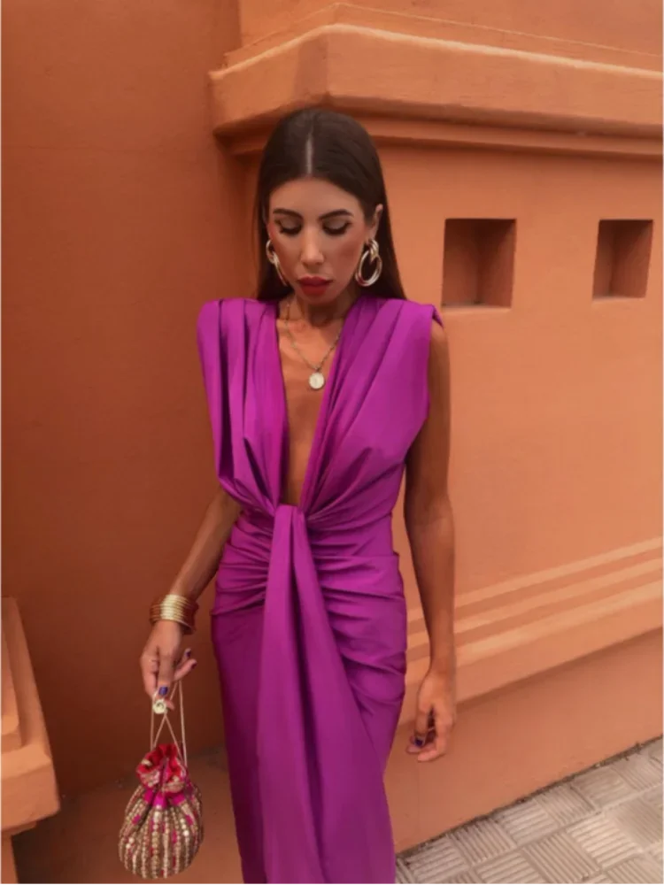 Elegant Satin Maxi Dress for Women - Formal Cocktail Style 5