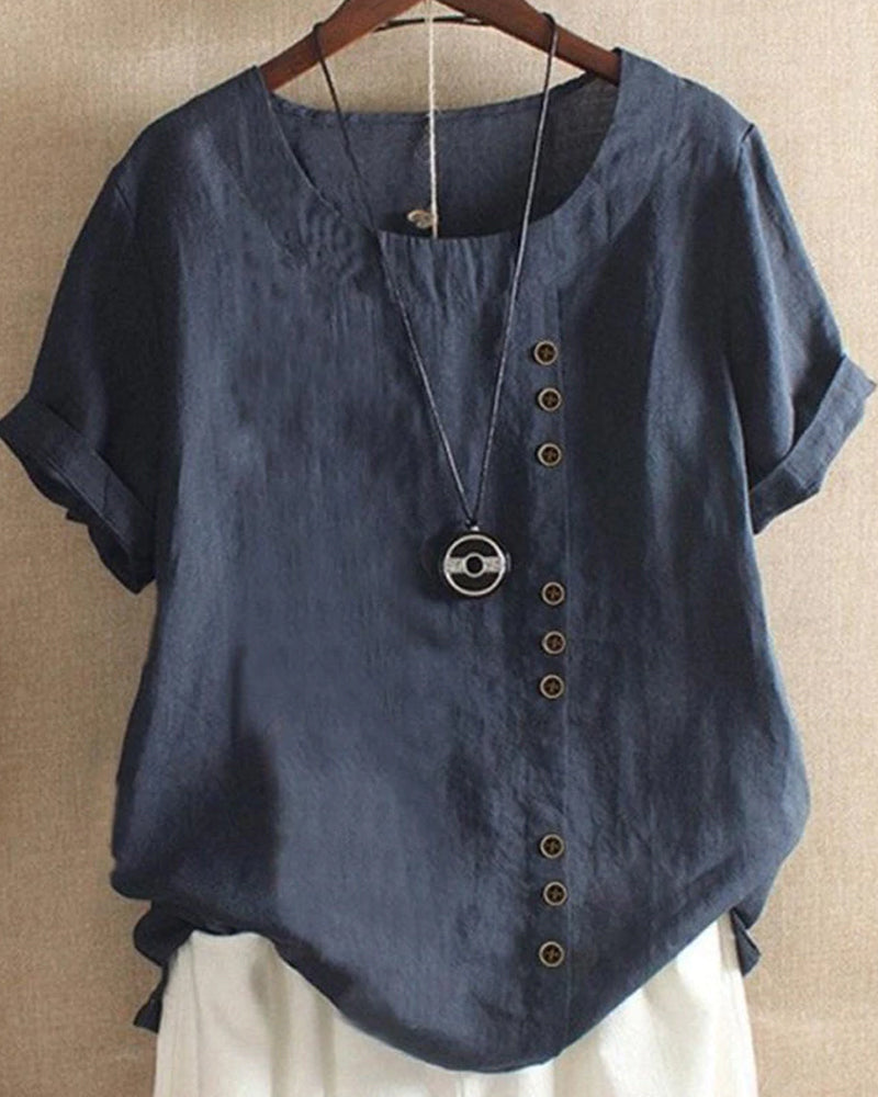 Elegant Short-Sleeved Womens Blouse - Stylish Summer Top 4