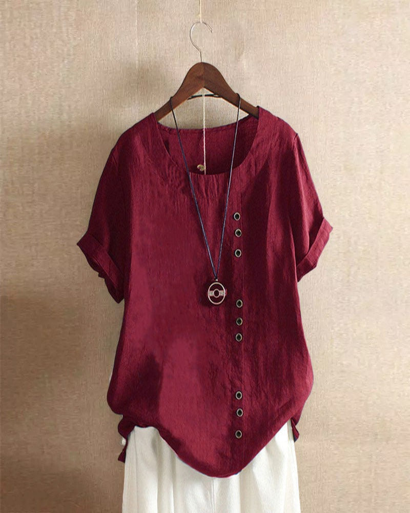 Elegant Short-Sleeved Womens Blouse - Stylish Summer Top 5