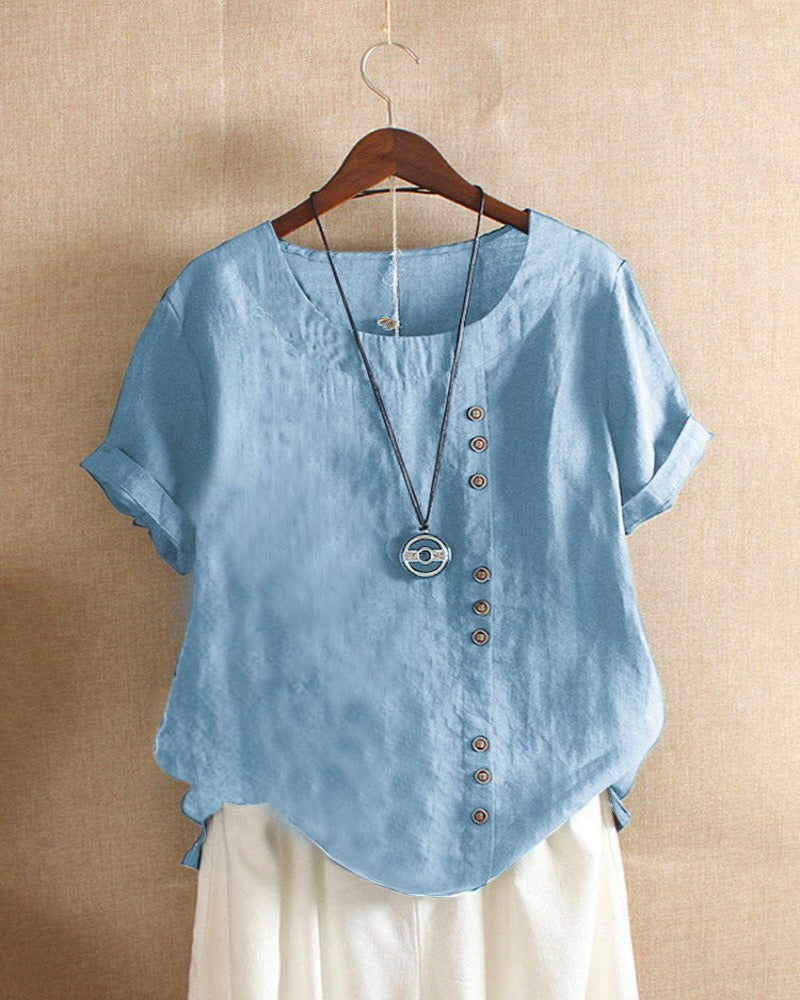 Elegant Short-Sleeved Womens Blouse - Stylish Summer Top 6