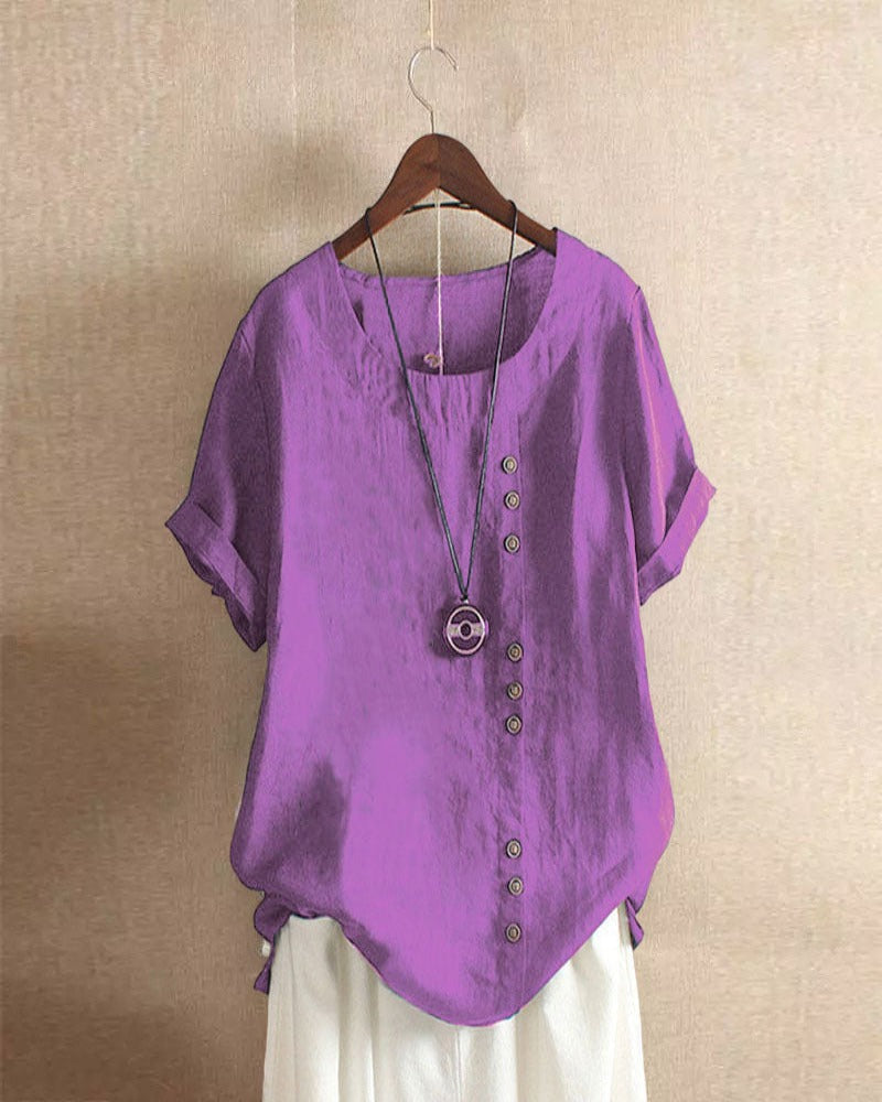 Elegant Short-Sleeved Womens Blouse - Stylish Summer Top 8