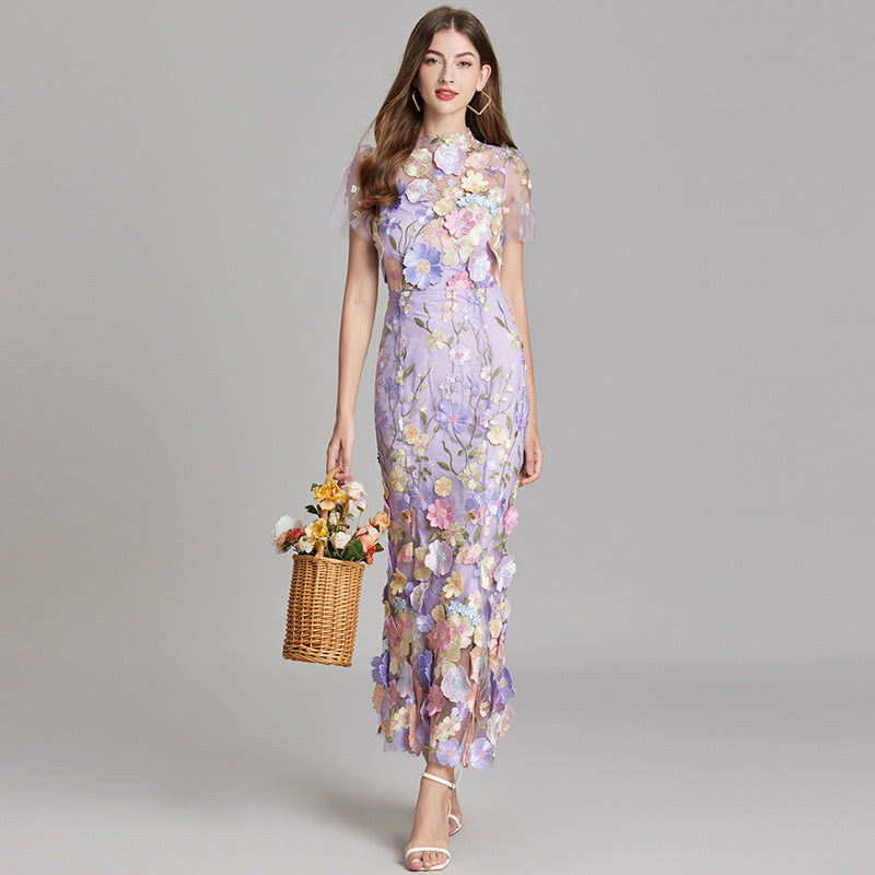 Elegant Sleeveless Embroidered Maxi Dress for Women 9