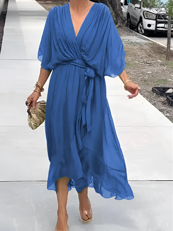 Elegant White Maxi Wrap Dress - Perfect Wedding Guest Dress 2