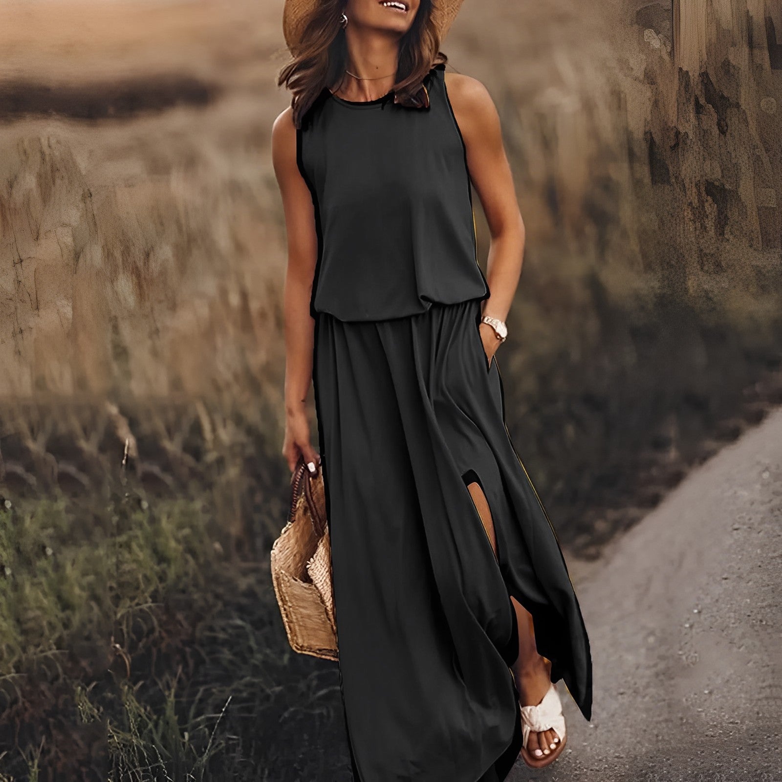 Elegant Women's Summer Maxi Dress with Stylish Slot Design 1