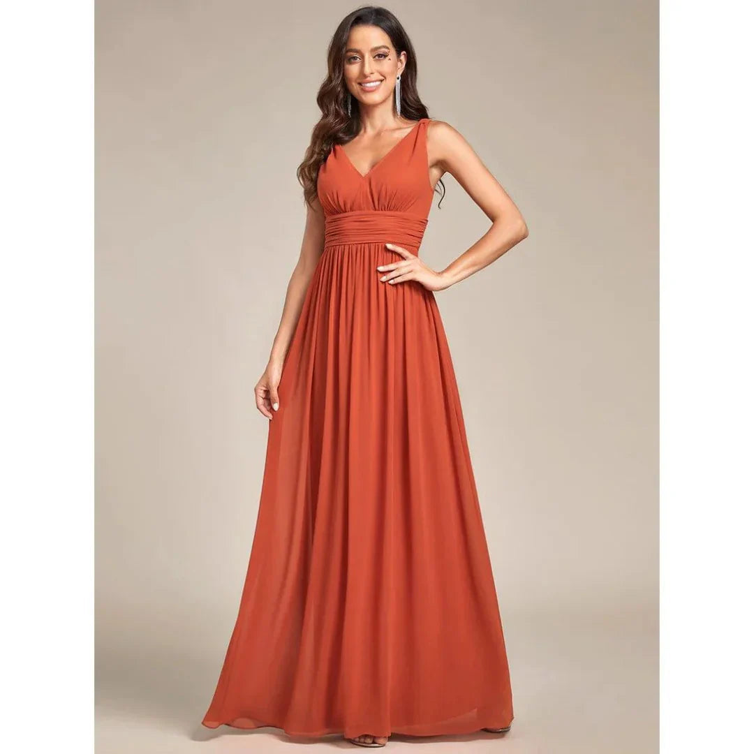 Elegant Women's V-Neck Maxi Dress - Flattering Summer Style 2