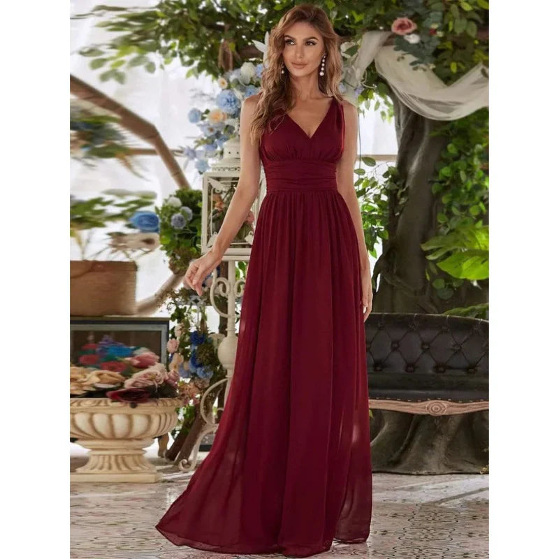 Elegant Women's V-Neck Maxi Dress - Flattering Summer Style 5