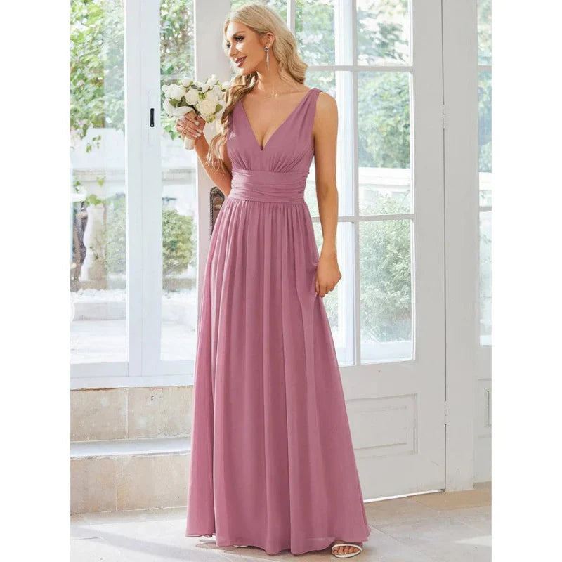 Elegant Women's V-Neck Maxi Dress - Flattering Summer Style 6