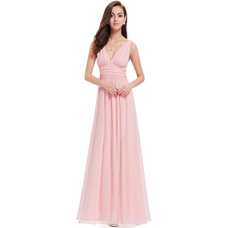 Elegant Women's V-Neck Maxi Dress - Flattering Summer Style 8