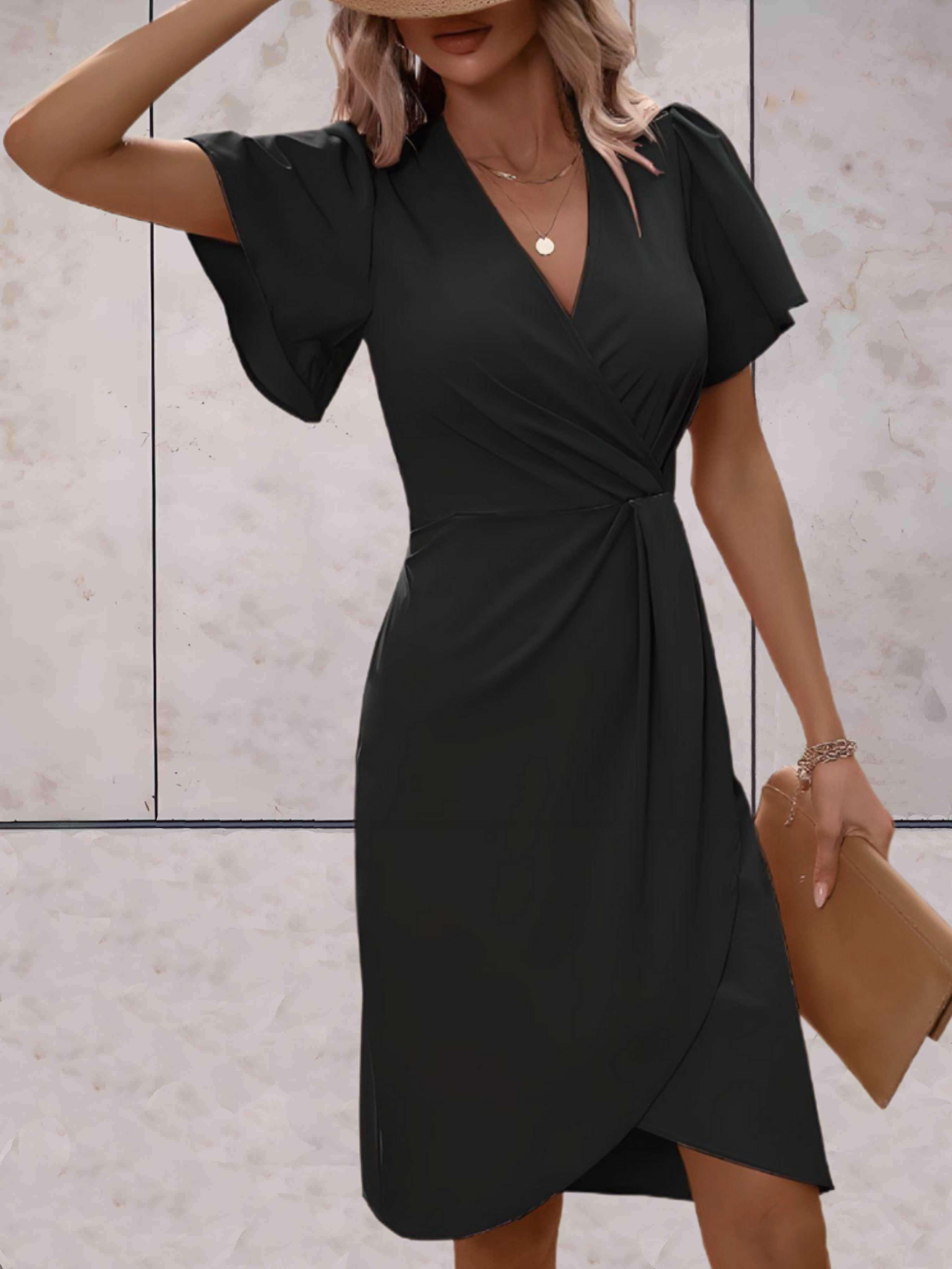 Elegant Women's V-Neck Wrap Dress - Summer & Formal Style 4