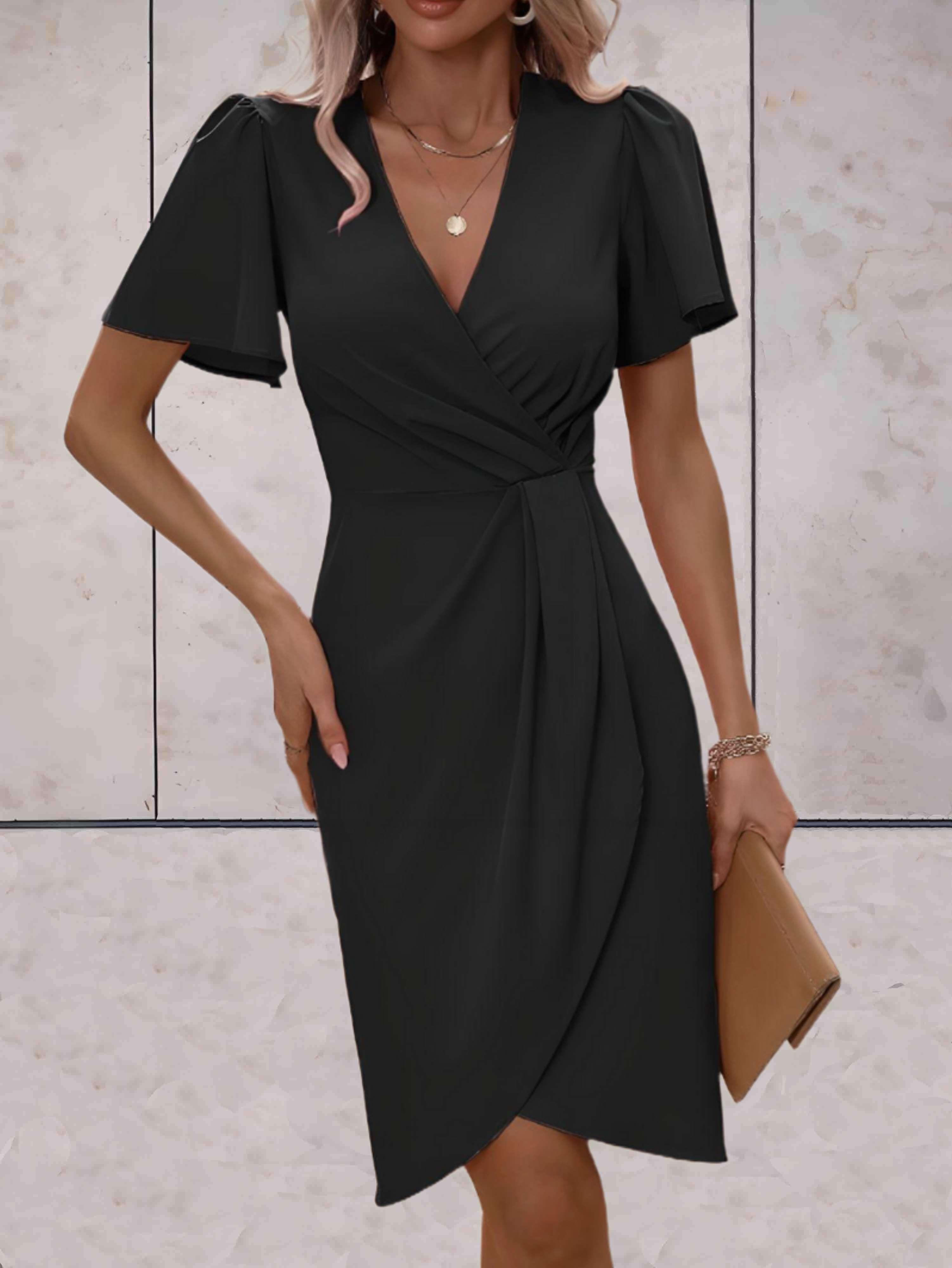 Elegant Women's V-Neck Wrap Dress - Summer & Formal Style 5