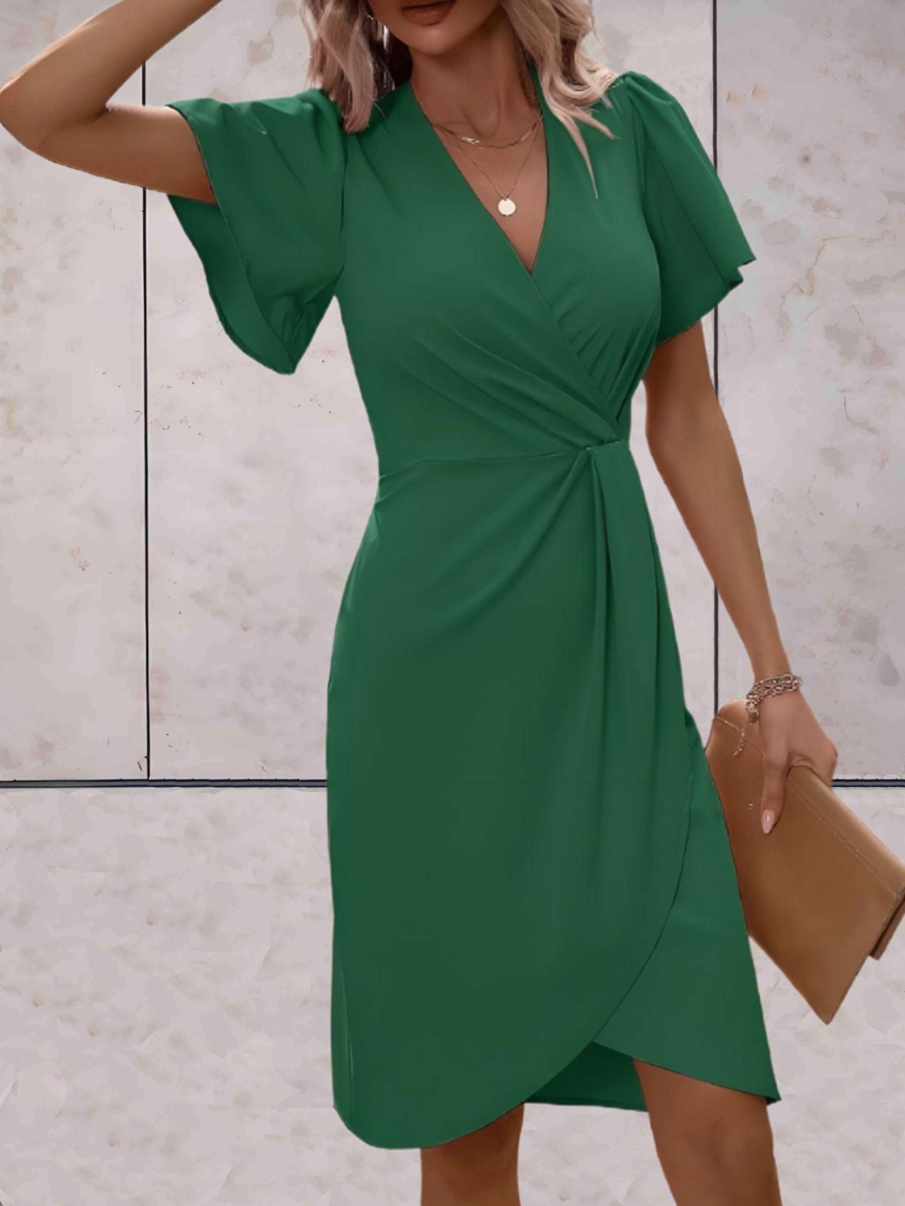 Elegant Women's V-Neck Wrap Dress - Summer & Formal Style 7