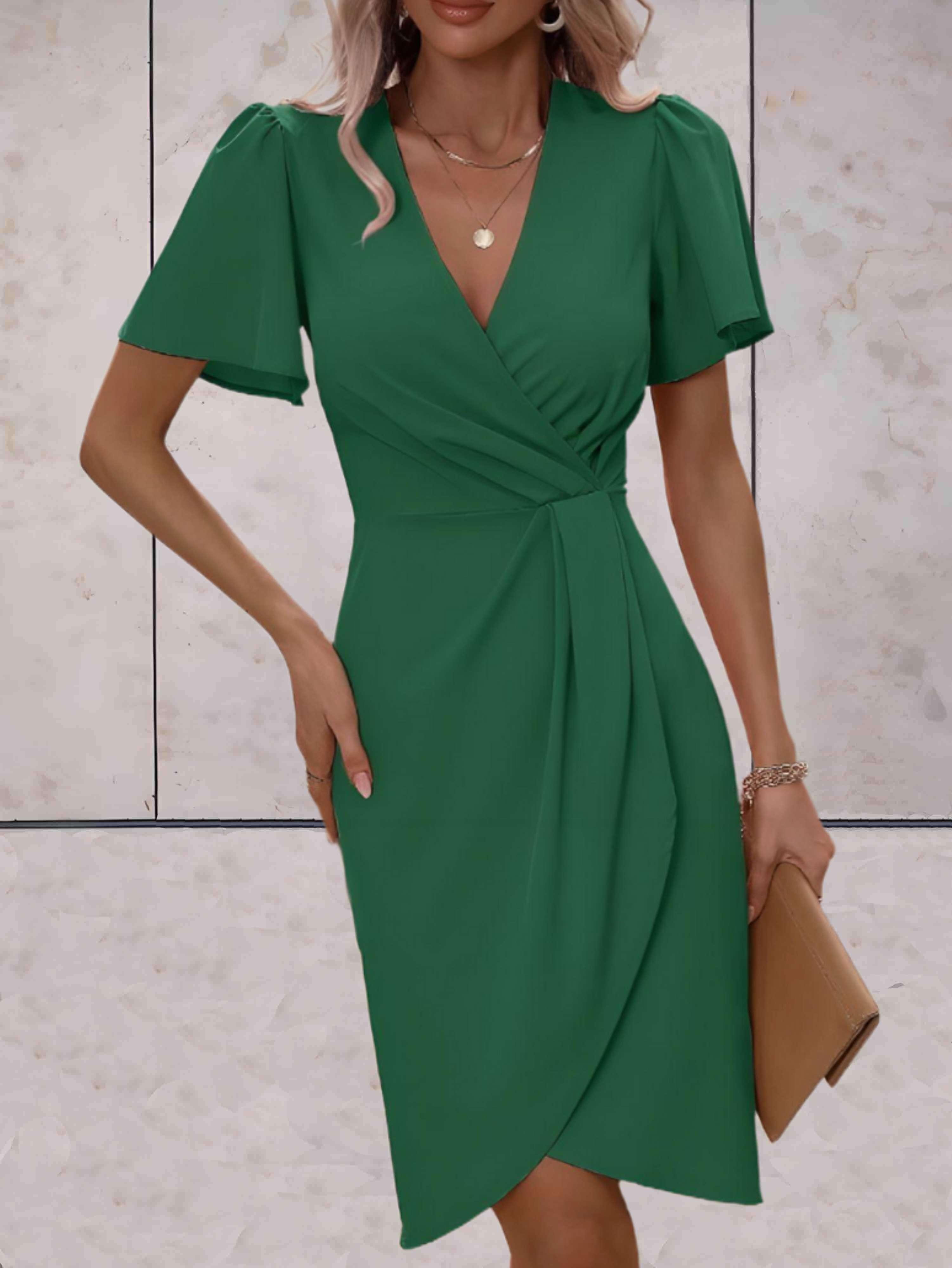 Elegant Women's V-Neck Wrap Dress - Summer & Formal Style 8