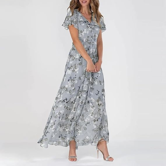 Floral Maxi Dress for Women - Summer Wedding Guest Attire 9