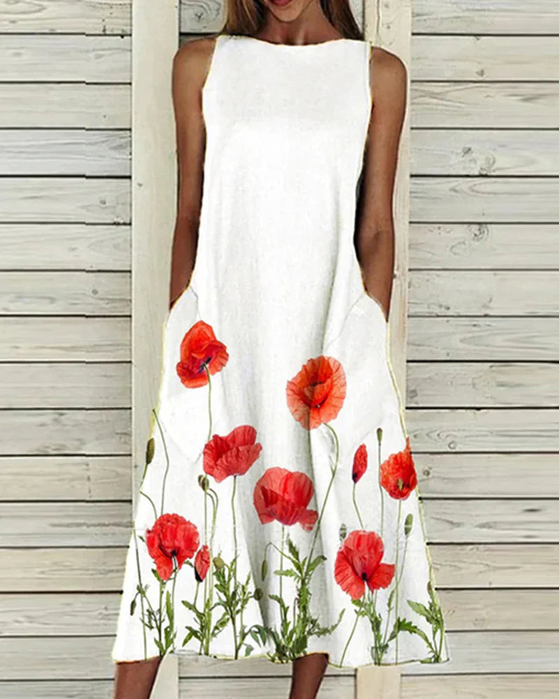 Floral Midi Womens Dress - Comfortable Summer Dresses for All Occasions 3