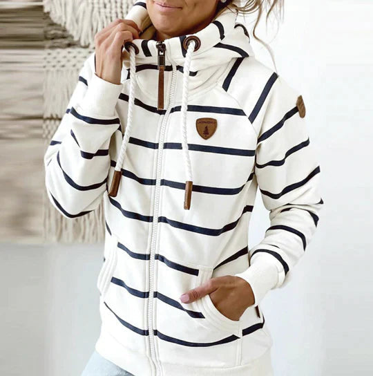 Lily Melbourne Alexis Relaxed Striped Hoodie - Cozy, Stylish Comfort