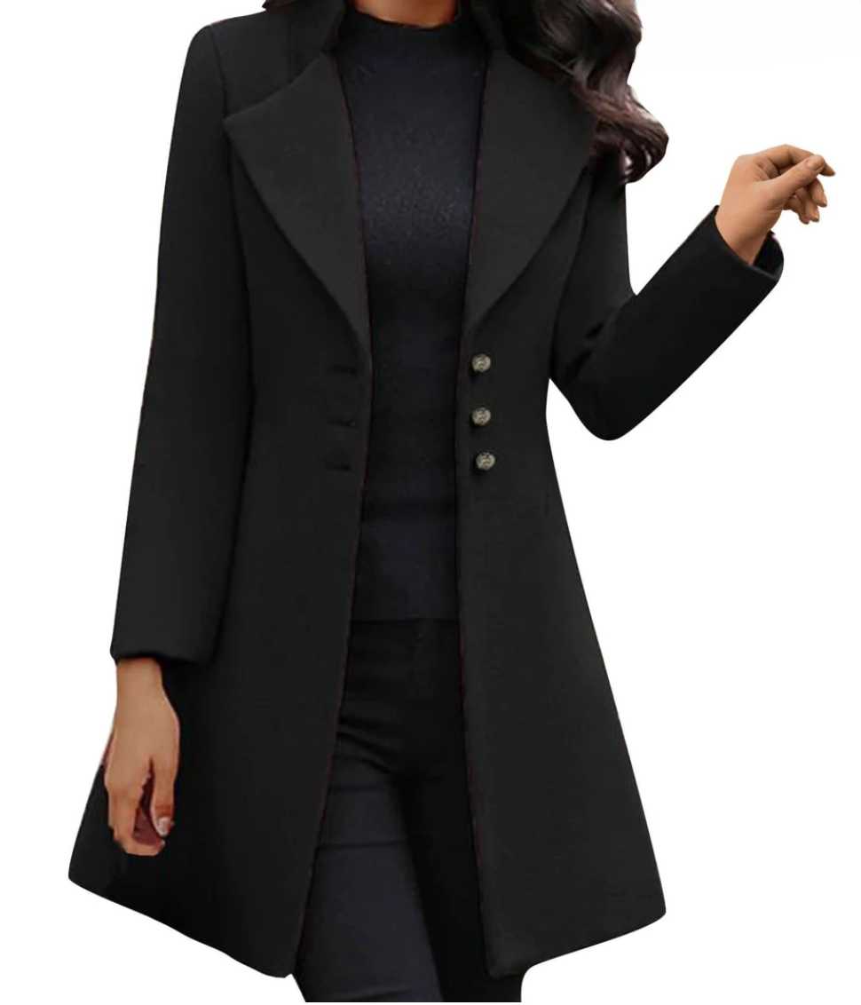 Lily Melbourne Audrina Italian Long-Sleeve Coat - Elegant & Timeless Design