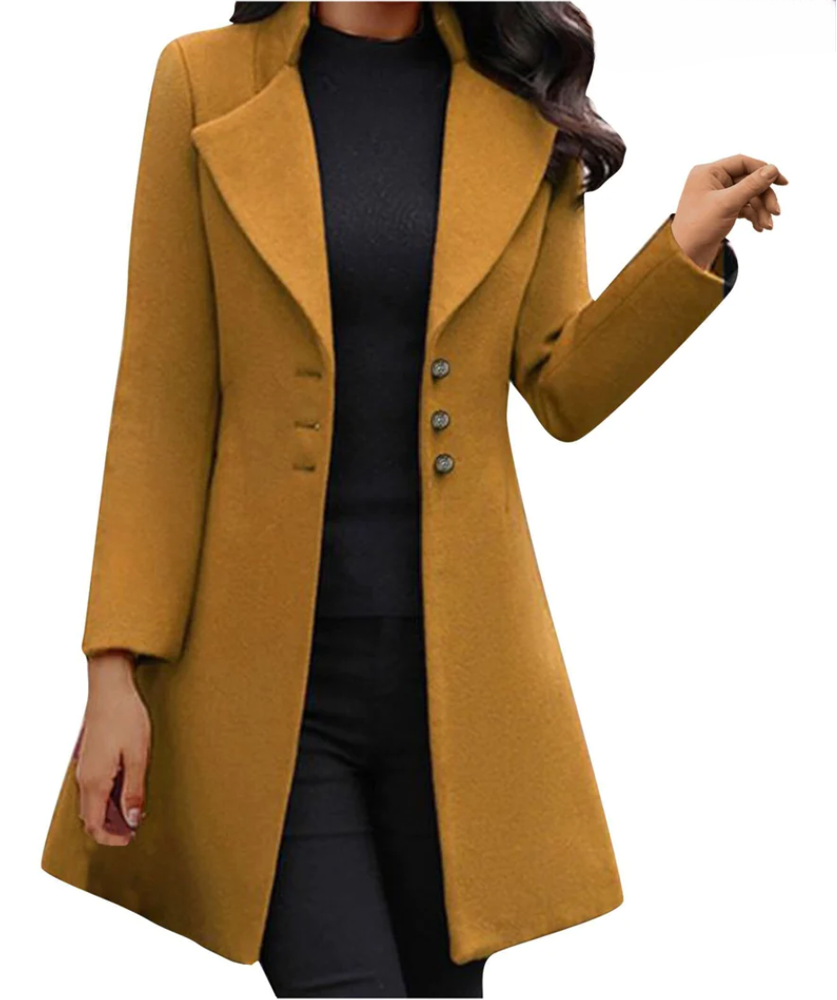 Lily Melbourne Audrina Italian Long-Sleeve Coat - Elegant & Timeless Design