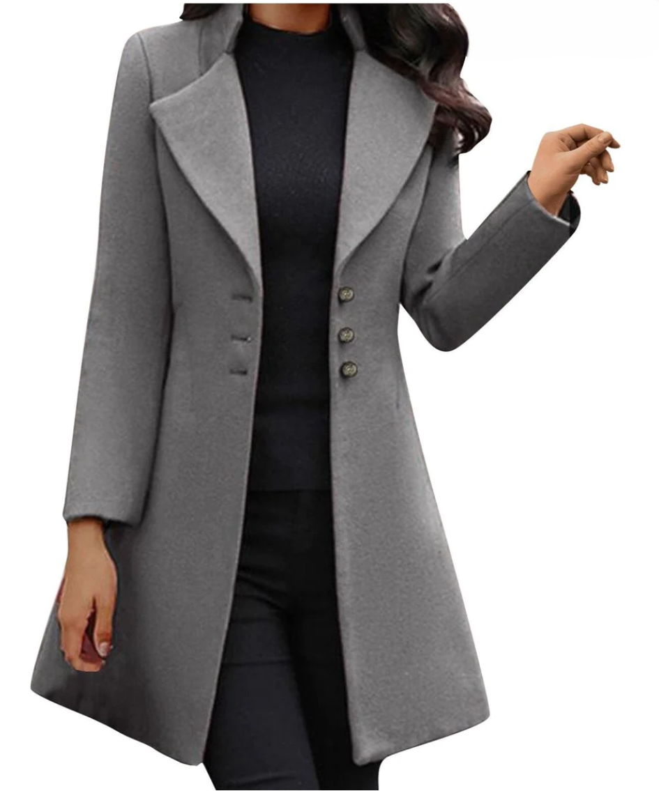Lily Melbourne Audrina Italian Long-Sleeve Coat - Elegant & Timeless Design