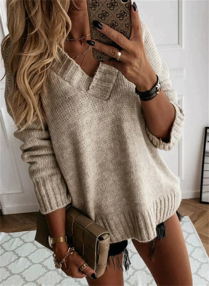 Lily Melbourne Billie Soft Knit V-Neck Sweater - Cozy & Stylish Pullover