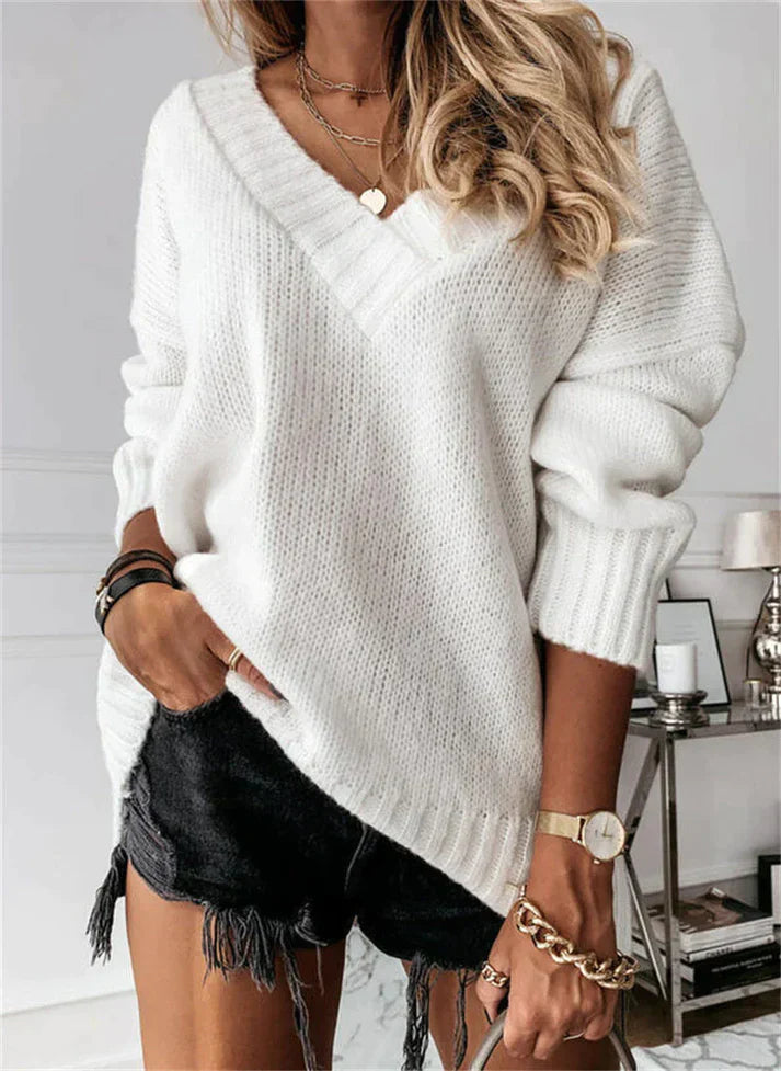 Lily Melbourne Billie Soft Knit V-Neck Sweater - Cozy & Stylish Pullover