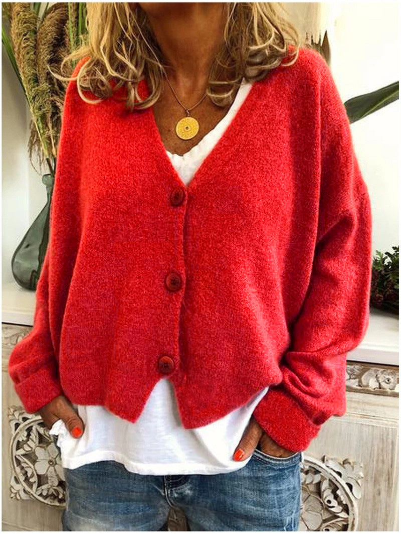 Lily Melbourne Callie Cozy V-Neck Buttoned Cardigan - Stylish & Warm
