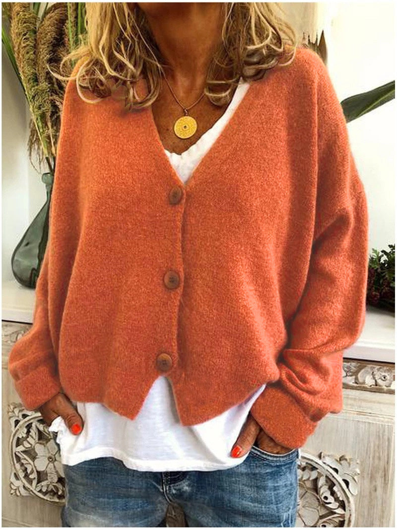 Lily Melbourne Callie Cozy V-Neck Buttoned Cardigan - Stylish & Warm
