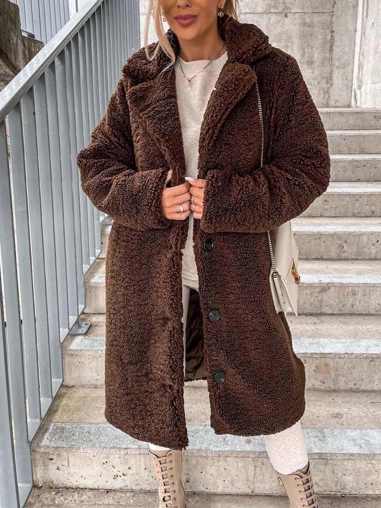 Lily Melbourne Cecelia - Cozy Long Teddy Coat | Plus Size Options