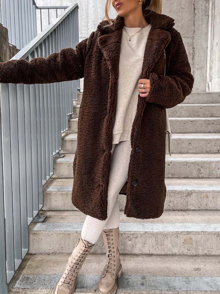 Lily Melbourne Cecelia - Cozy Long Teddy Coat | Plus Size Options