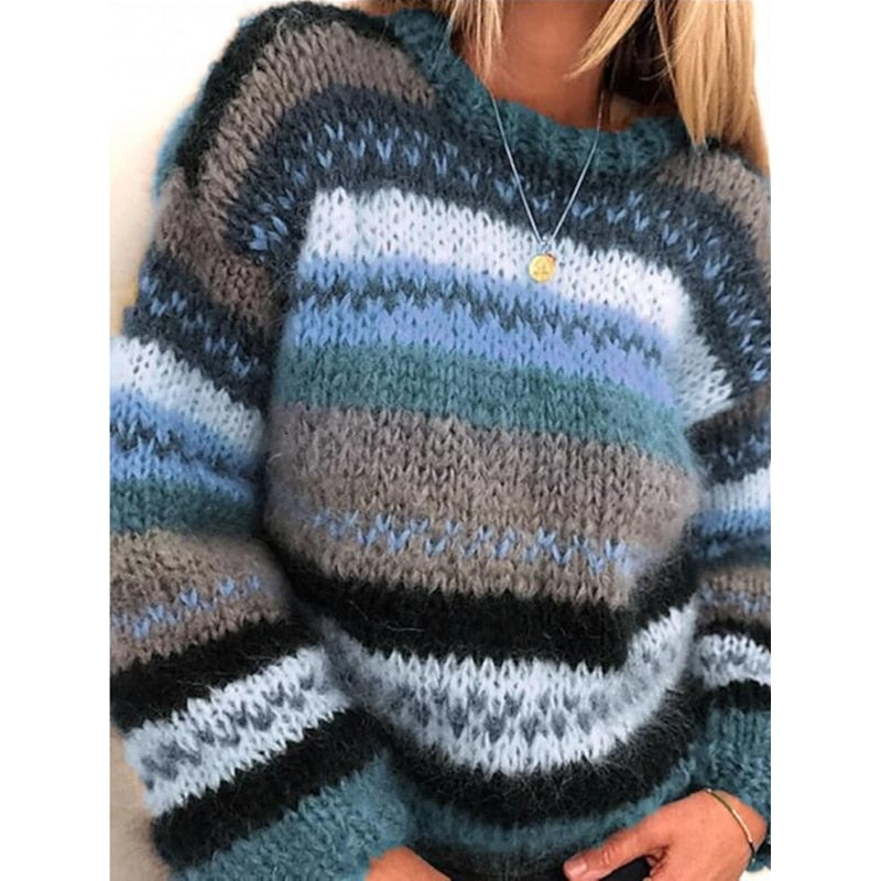 Lily Melbourne Claire - Warm & Stylish Striped Knit Sweater for Comfort