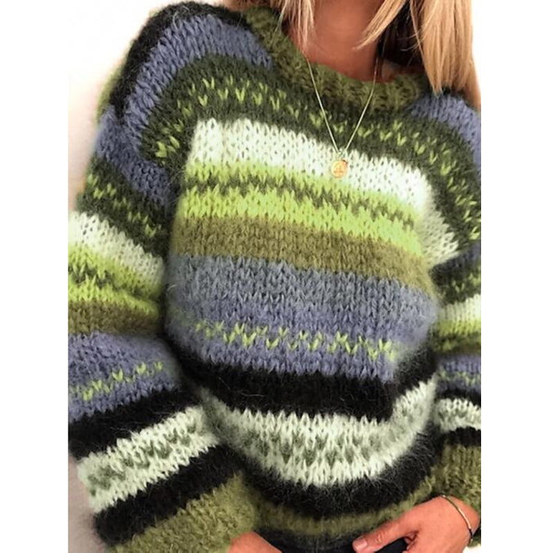 Lily Melbourne Claire - Warm & Stylish Striped Knit Sweater for Comfort