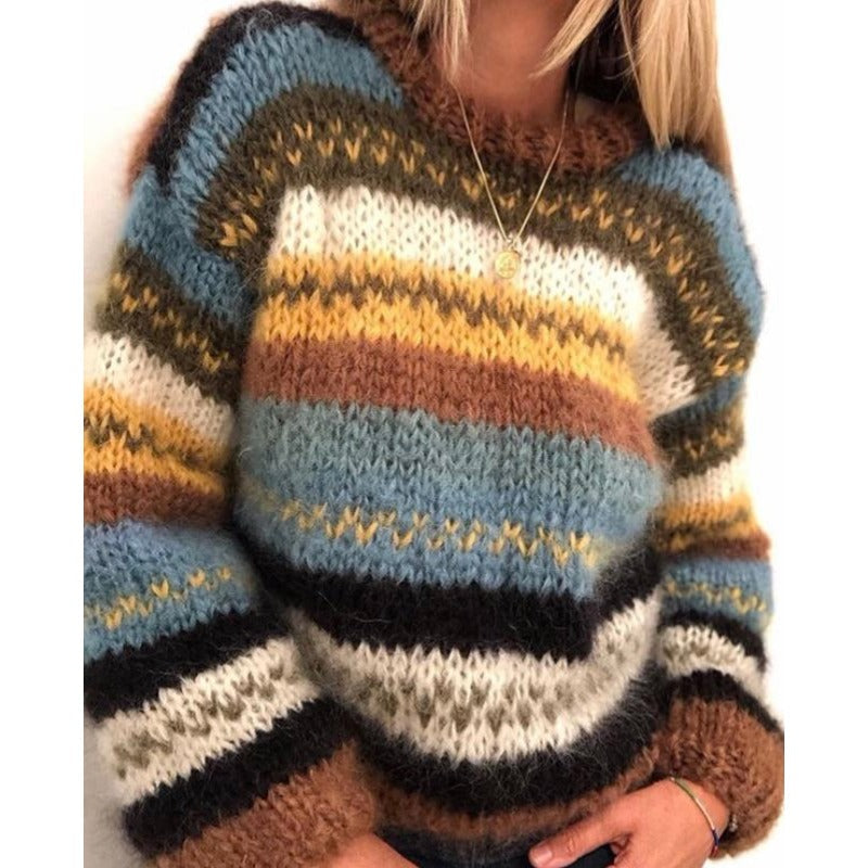 Lily Melbourne Claire - Warm & Stylish Striped Knit Sweater for Comfort