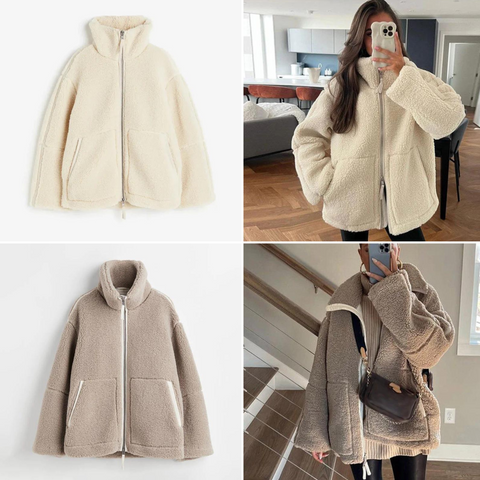 Lily Melbourne Daphne Oversized Sherpa Fleece Jacket - Ultra-Soft & Stylish