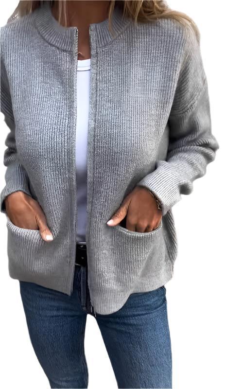 Lily Melbourne Elara Zip-Knitted Jacket - Elegant Comfort in All Sizes