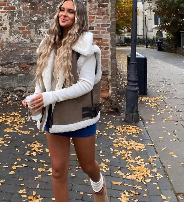 Lily Melbourne Elodie Faux Shearling Vest - Chic, Warm, Perfect for Layering