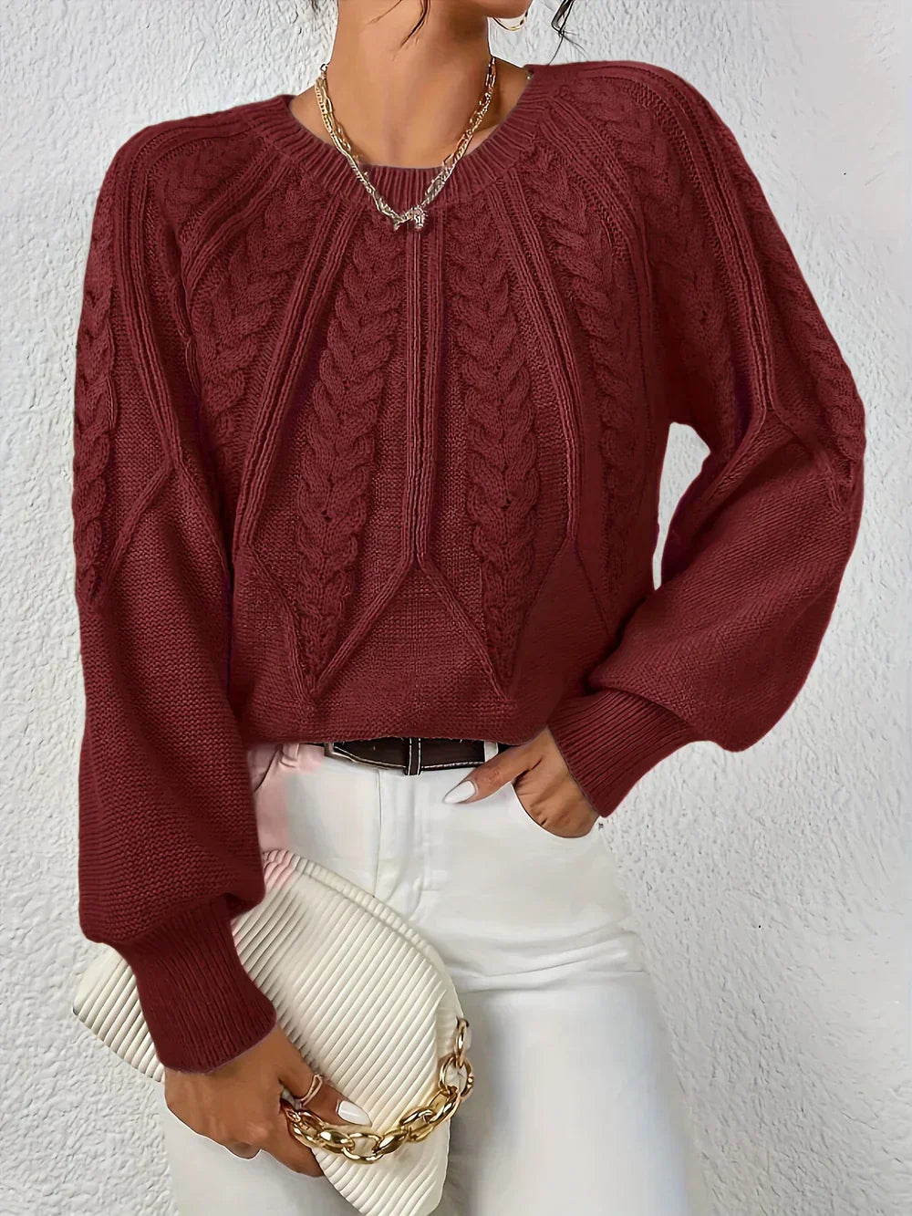 Lily Melbourne Georgina Cable-Knit Sweater - Cozy, Stylish & Durable